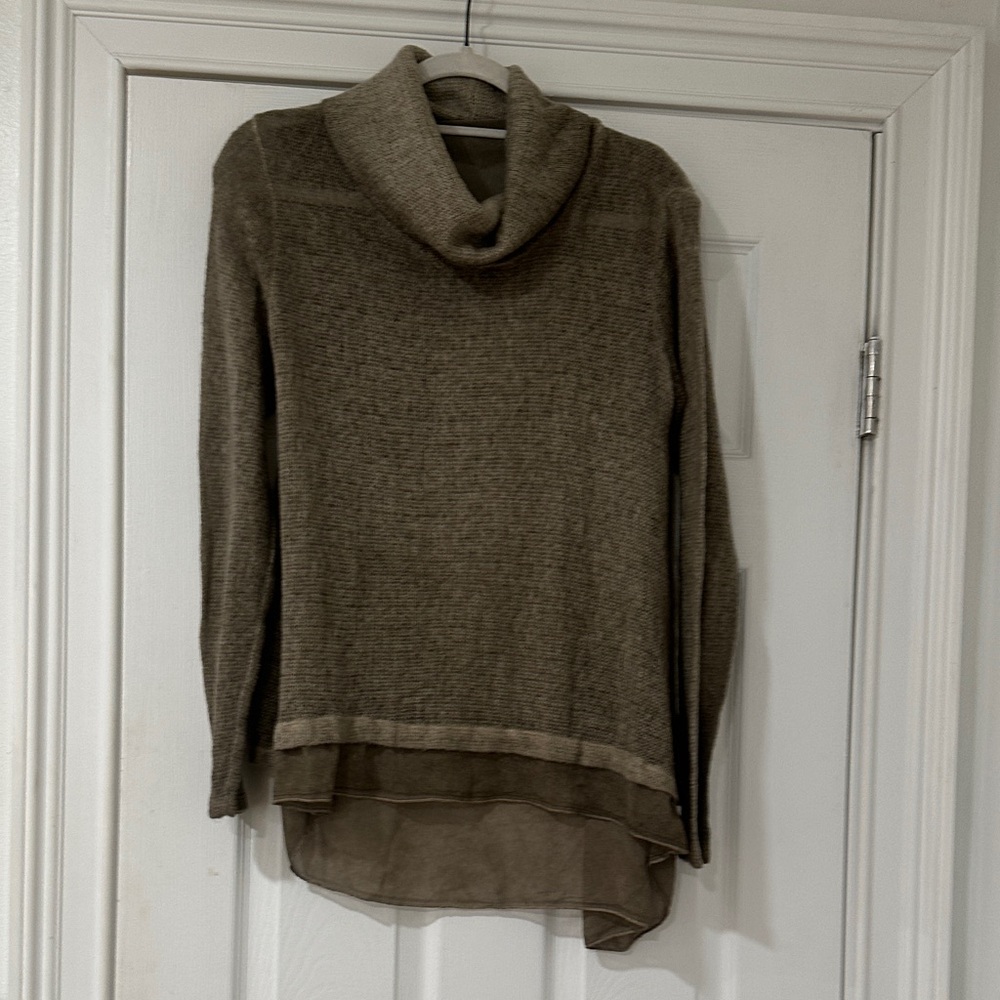 Elegant Tan Cowl Neck Sweater